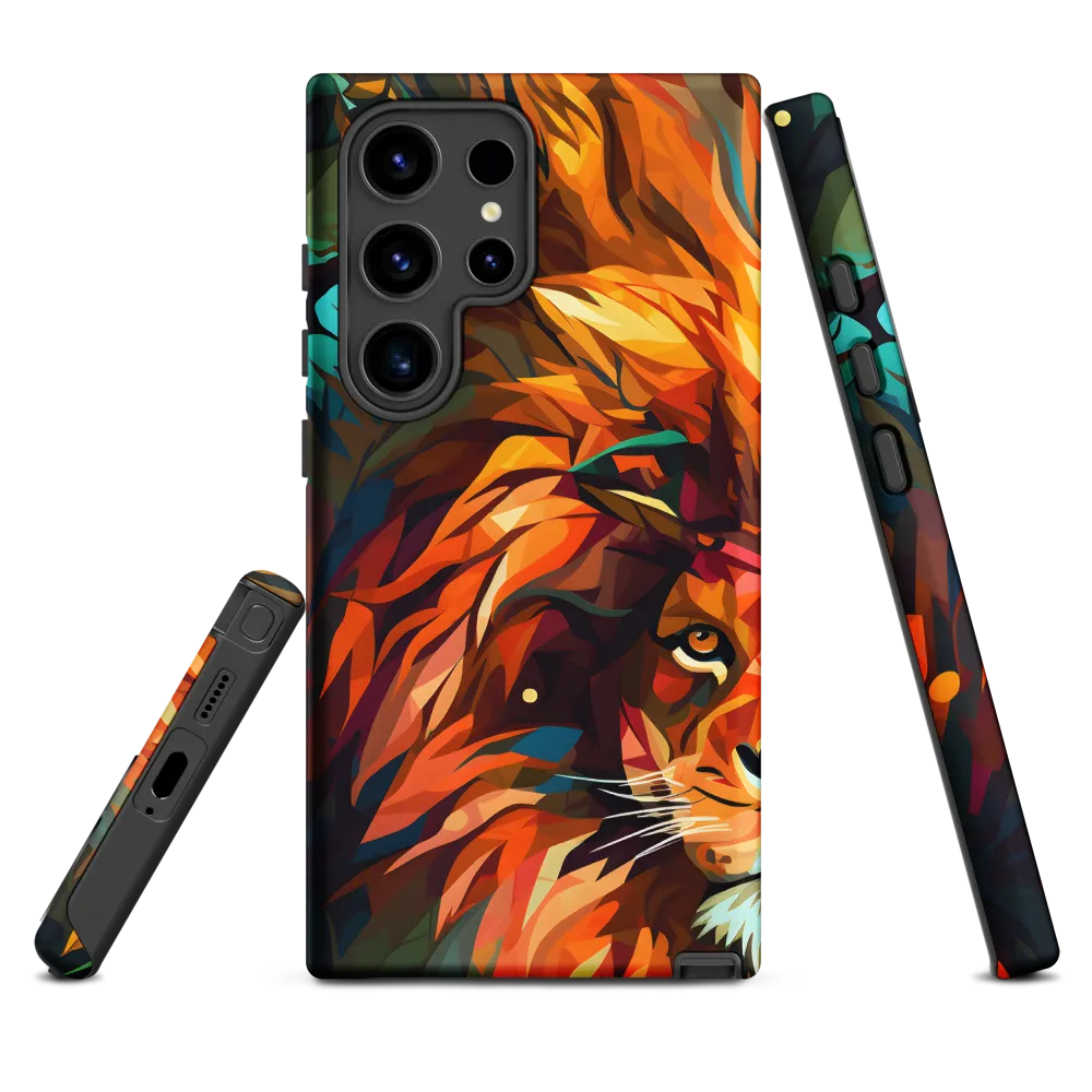 Majestic Gaze: The Polygonal Lion