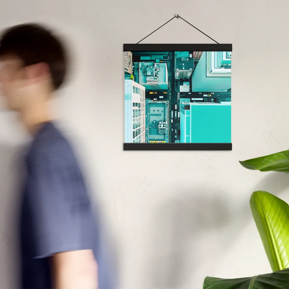 Urban Geometry: Aerial Perspective | Poster With Black Wood Hanger | 12″×12″