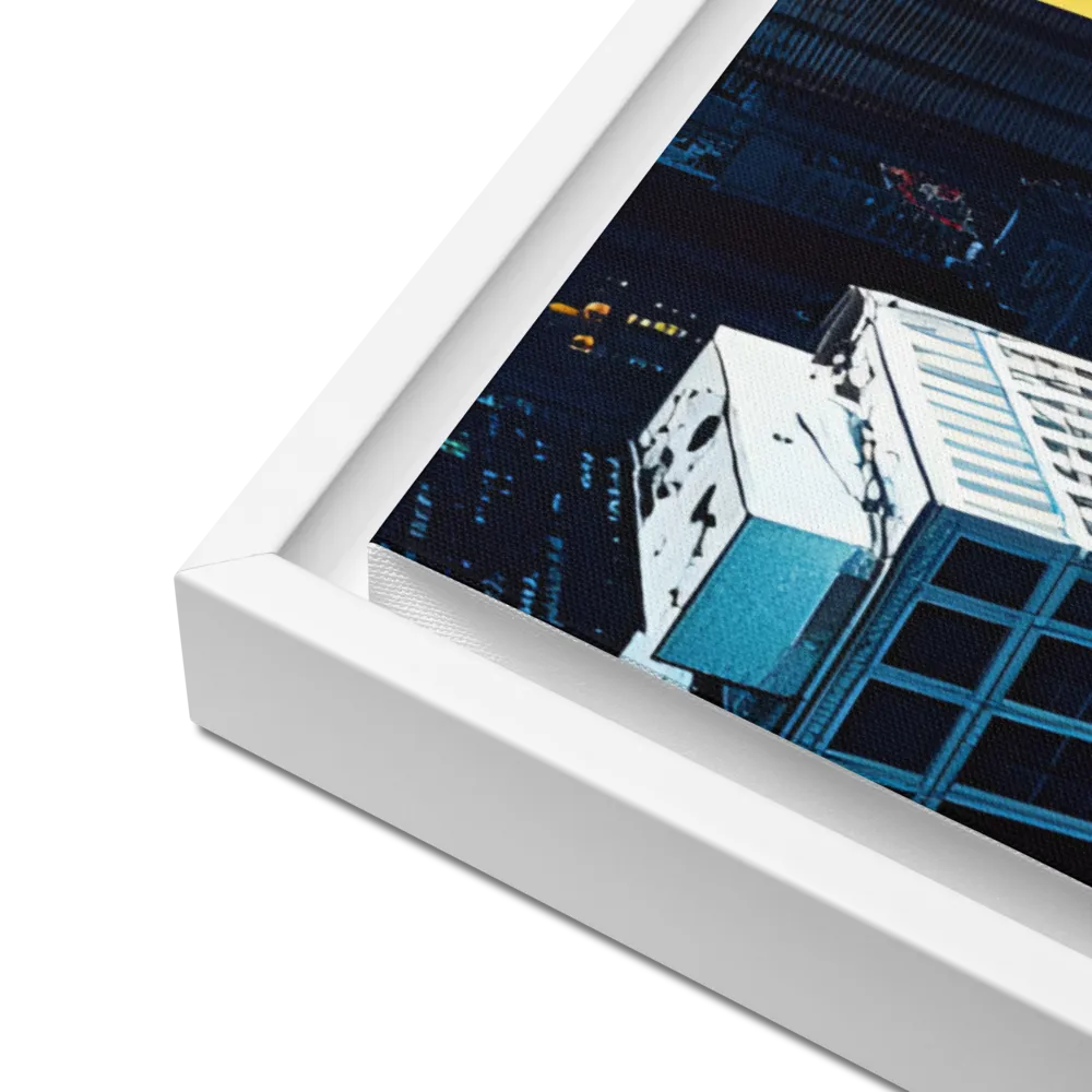 Dynamic Urban Symphony | Canvas with White Frame | 24″×36″