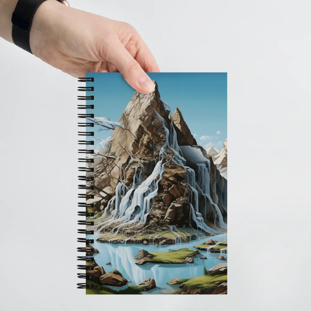 Majestic Cascade: A Mountain Masterpiece | Spiral Notebook