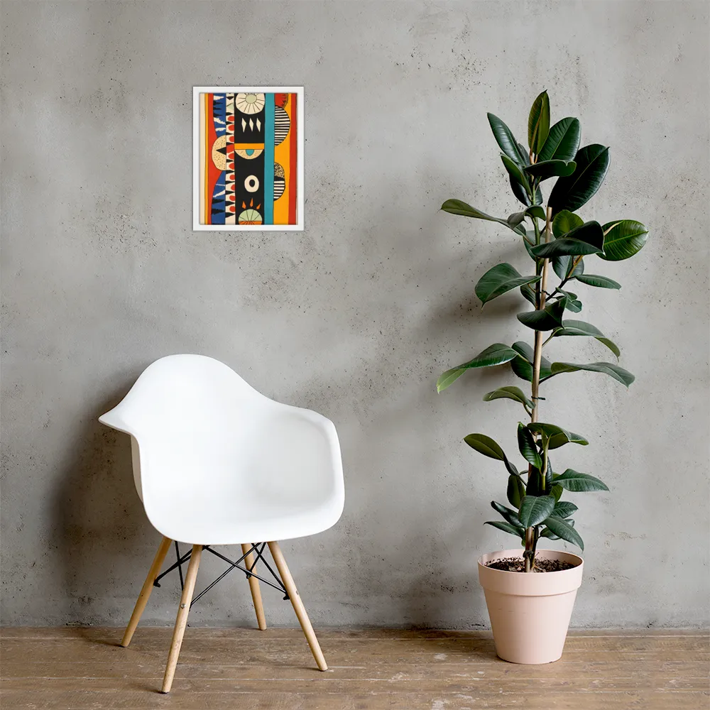 Playful Geometry: A Modern Abstract Exploration | Poster with White Frame | 12″×16″