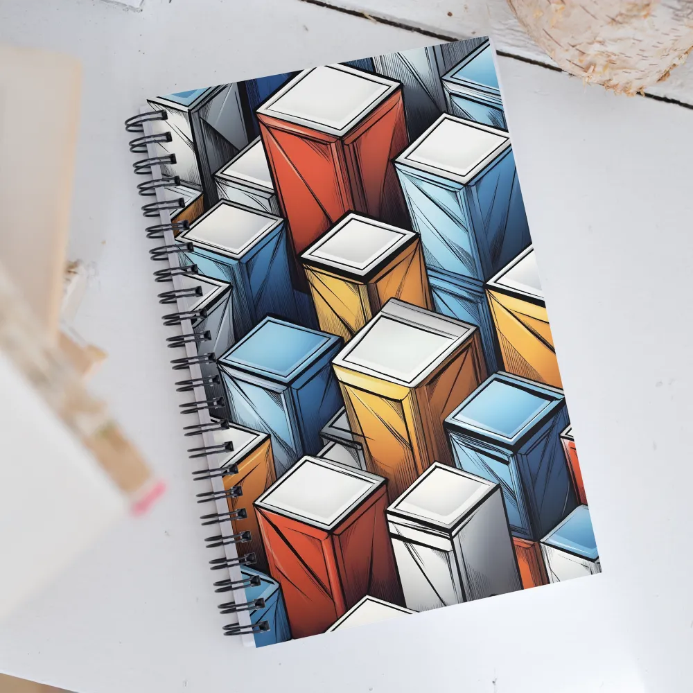 Geometry of Colorful Containers | Spiral Notebook