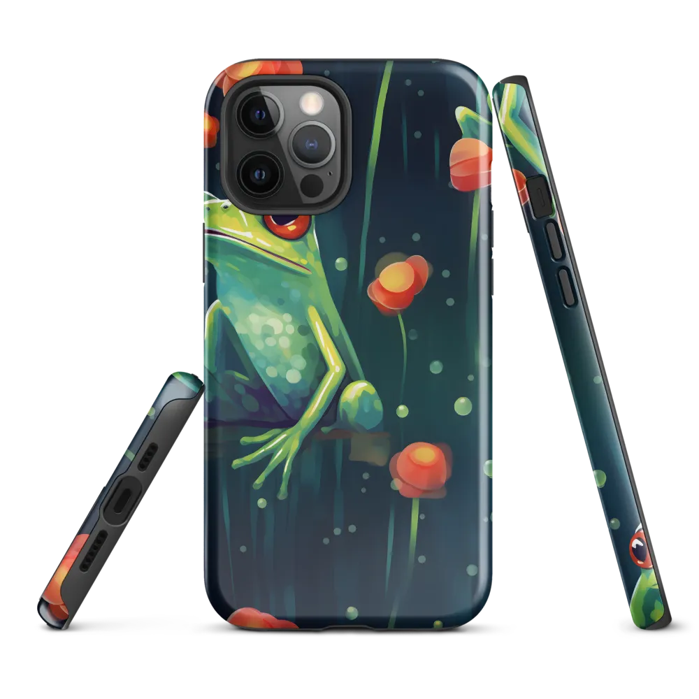 Playful Frogs in a Lush Pond