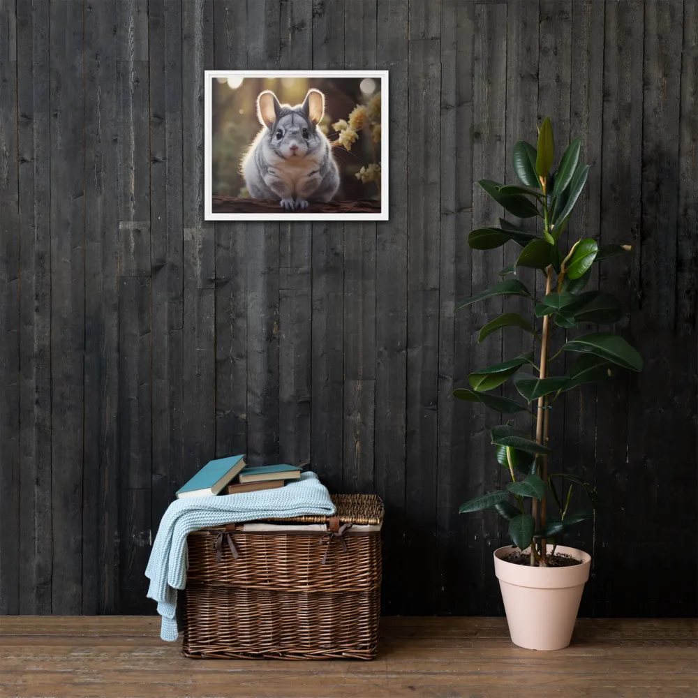 Curious Chinchilla in the Forest | Canvas with White Frame | 16″×20″