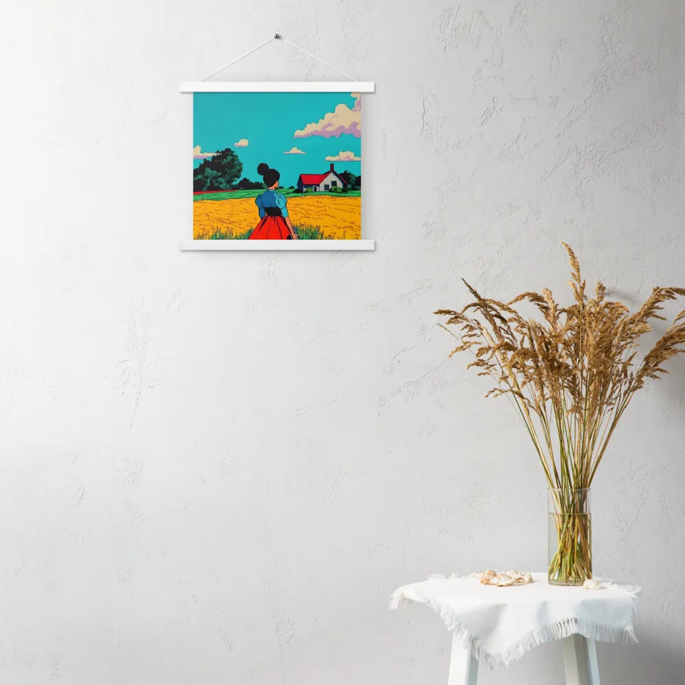 Whispers of a Sunlit Meadow | Poster With White Wood Hanger | 14″×14″