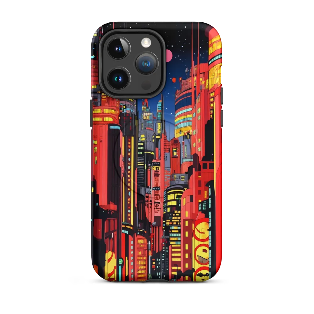 Neon Dreams: A Cyberpunk Cityscape | Phone Case |  14 Pro Max | MagSafe® Tough Case | Matte