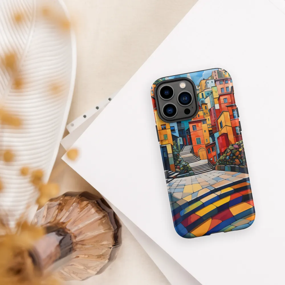 Vibrant Village: A Cubist Journey