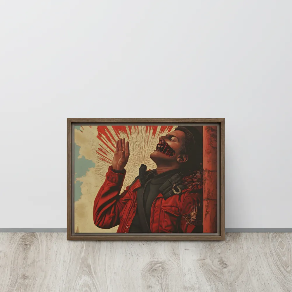 Defiant Echoes of Ruin | Canvas with Brown Frame | 12″×16″