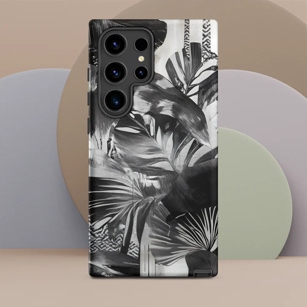 Monochrome Serenity in Tropical Foliage