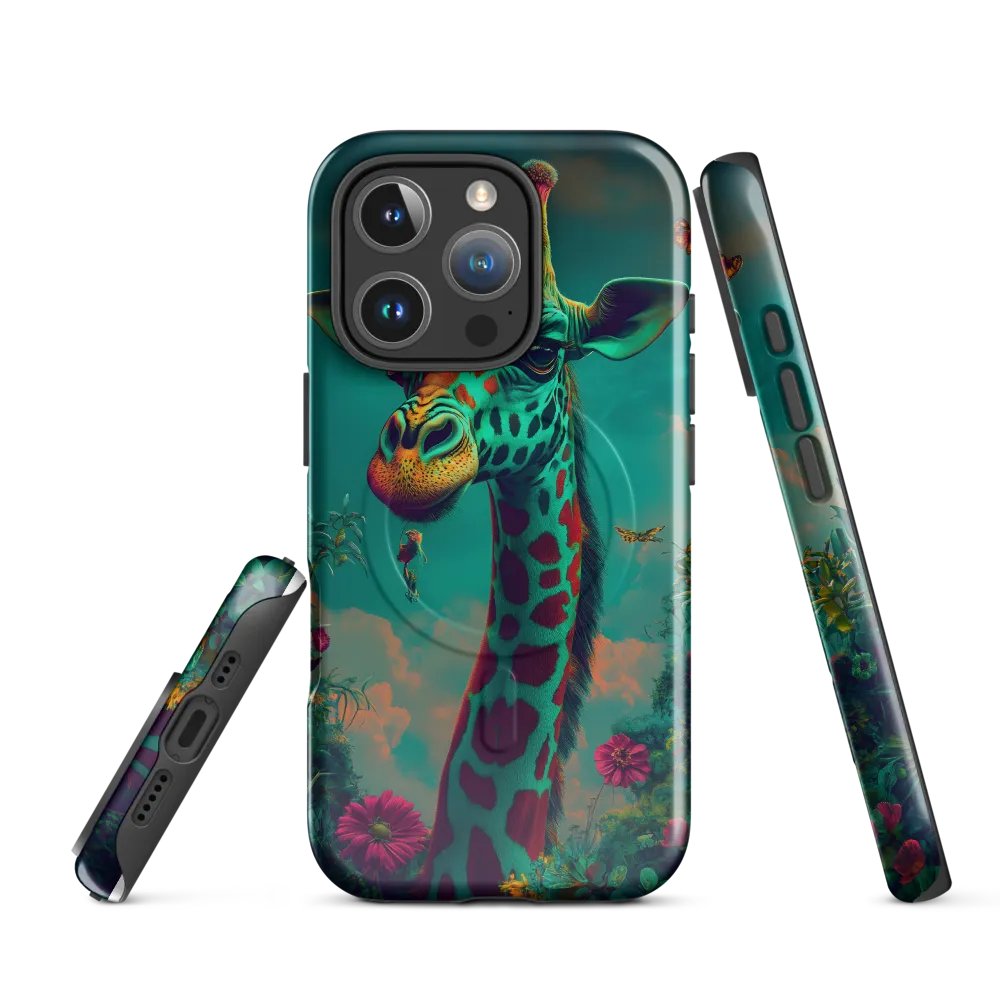Whimsical Giraffe Among Blossoms | Phone Case |  16 Pro | MagSafe® Tough Case | Glossy