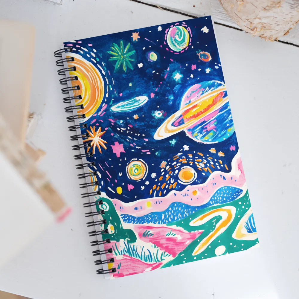 Whimsical Cosmic Landscape | Spiral Notebook