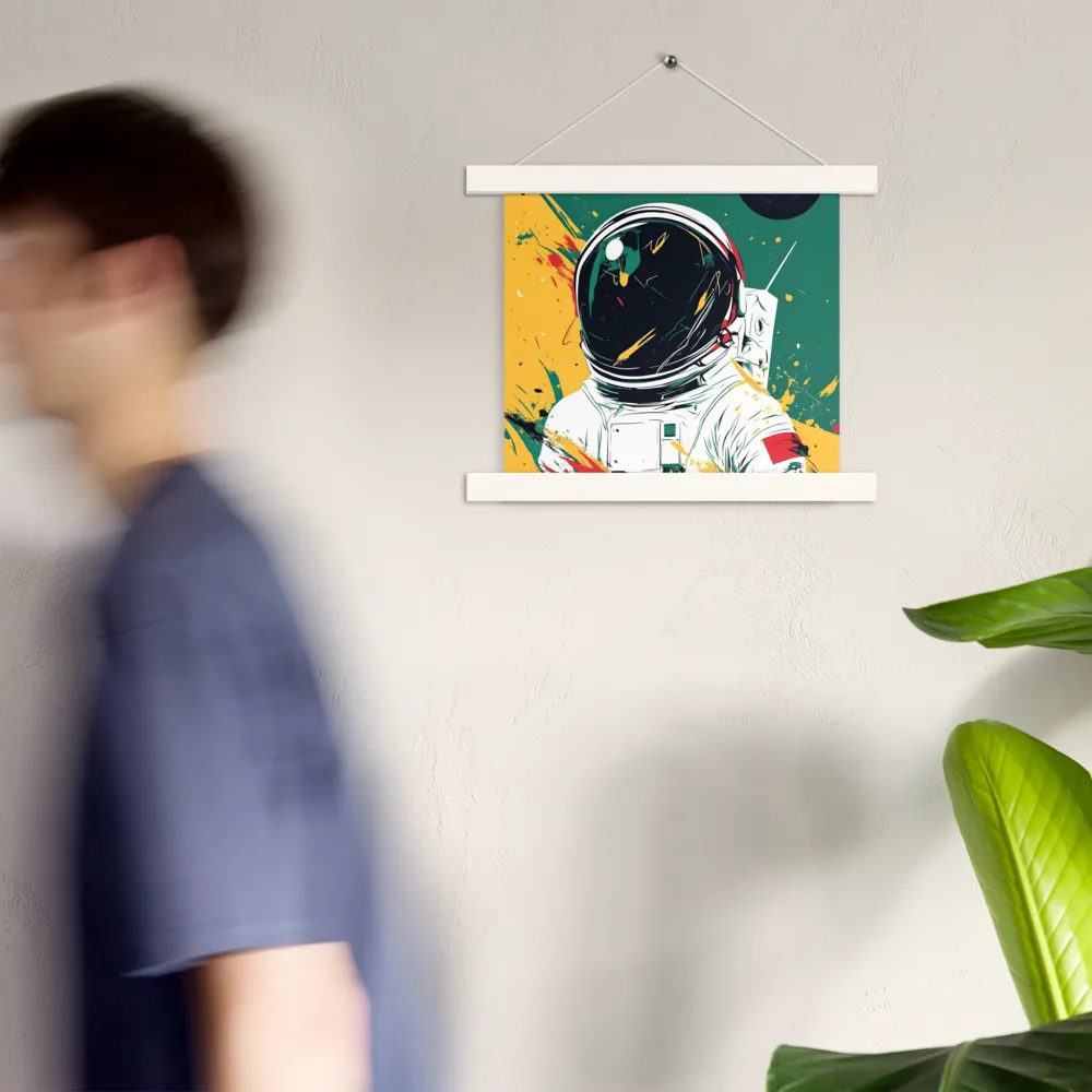 Galactic Explorer: A Modern Odyssey | Poster With White Wood Hanger | 10″×10″