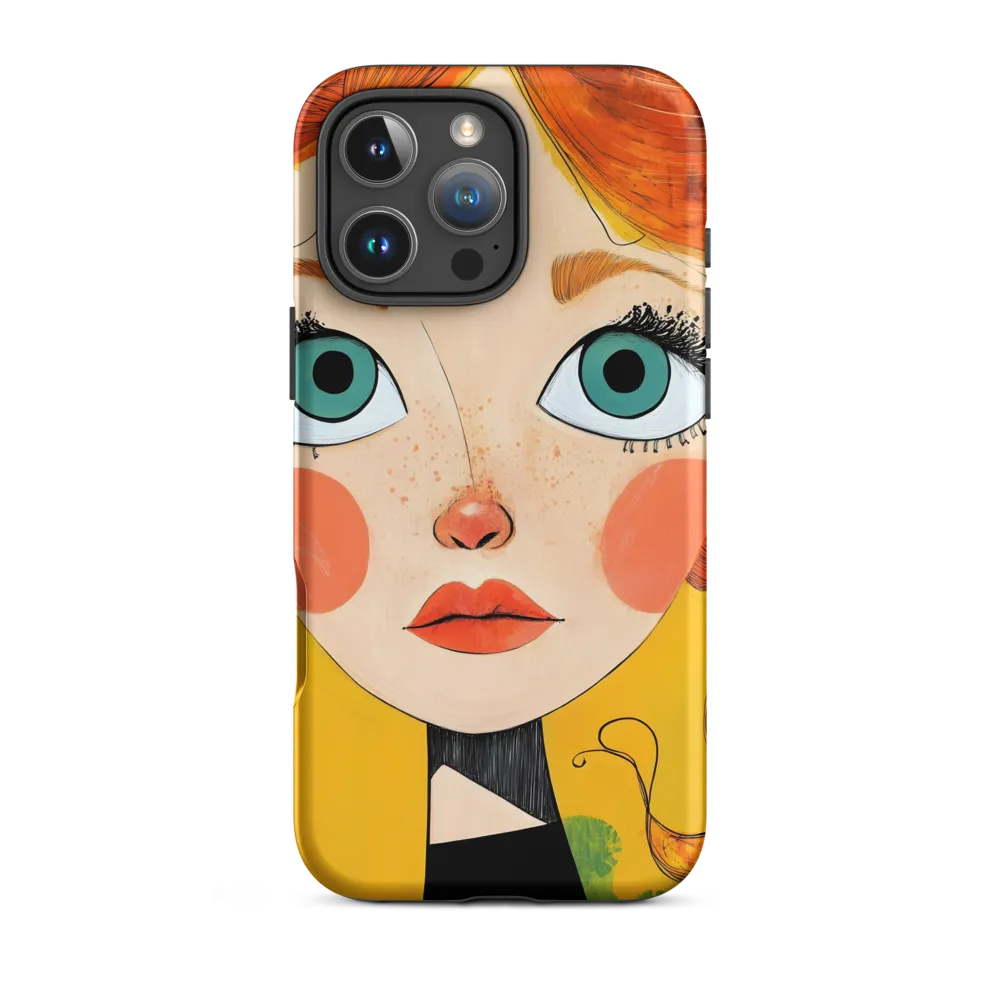 Whimsical Portrait of a Girl | Phone Case |  16 Pro Max | Tough Case | Matte