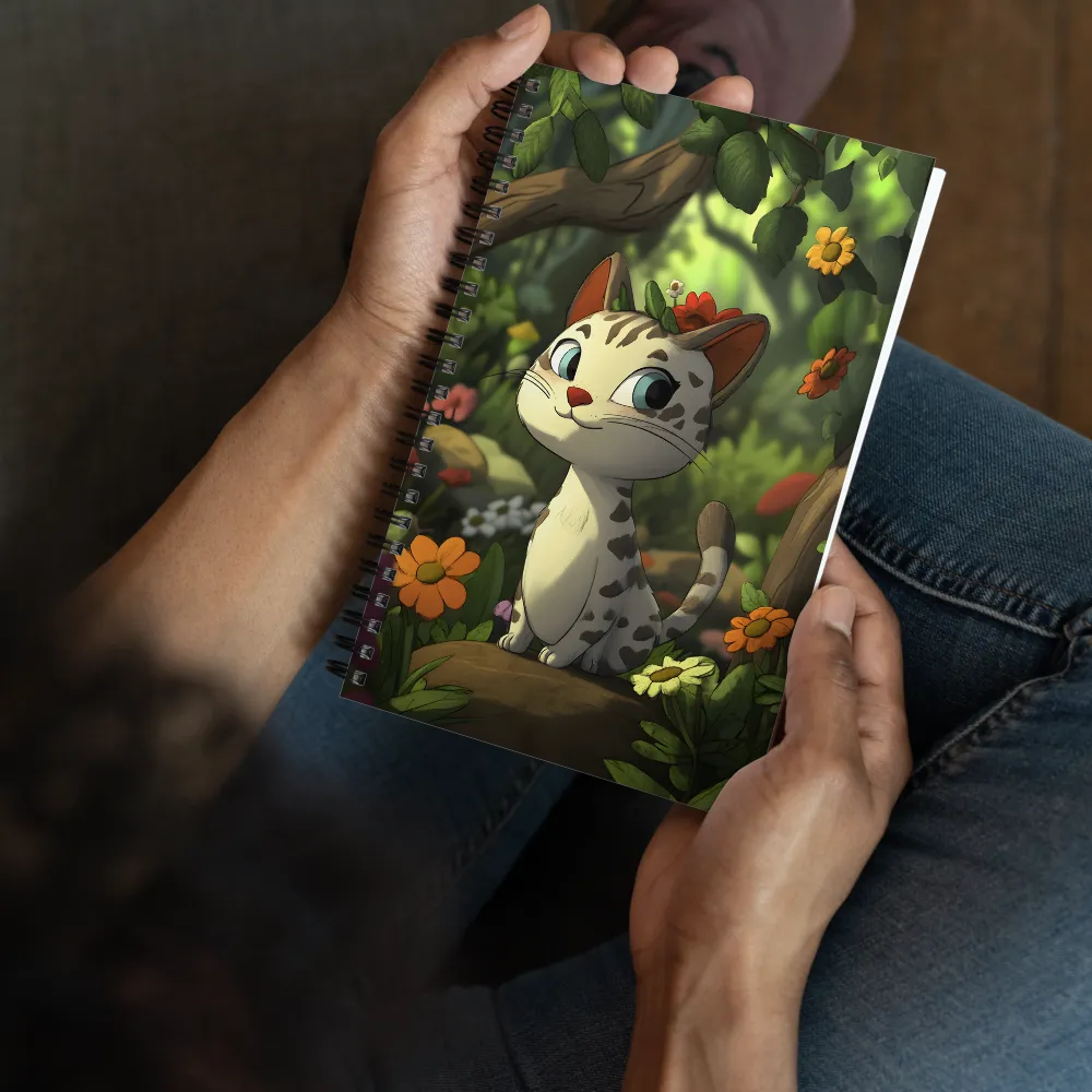 Whimsical Forest Cat | Spiral Notebook