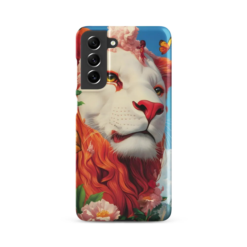 Majestic Lion Amidst Floral Splendor