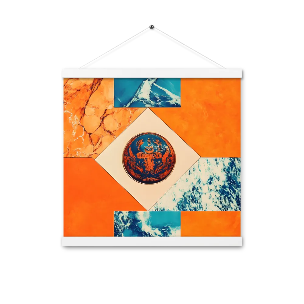 Harmonious Encounters: Abstract Geometry | Poster With White Wood Hanger | 16″×16″