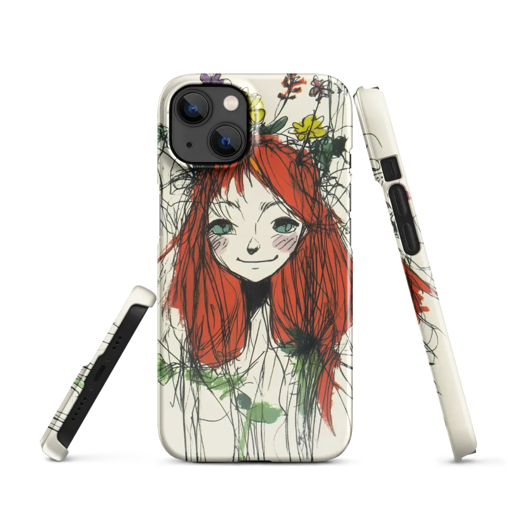 Whimsical Floral Portrait | Phone Case |  13 | Snap Case | Glossy