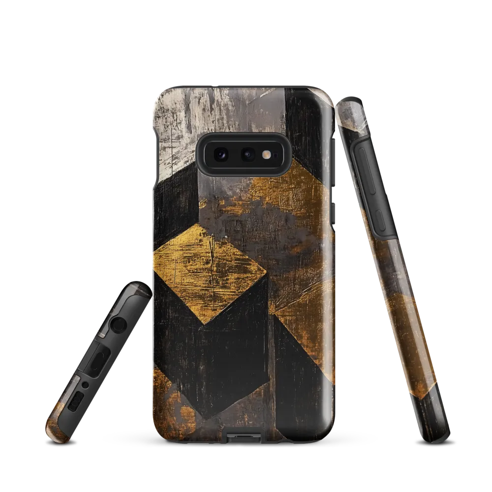 Geometric Harmony in Gold and Black | Phone Case |  S10e | Tough Case | Glossy