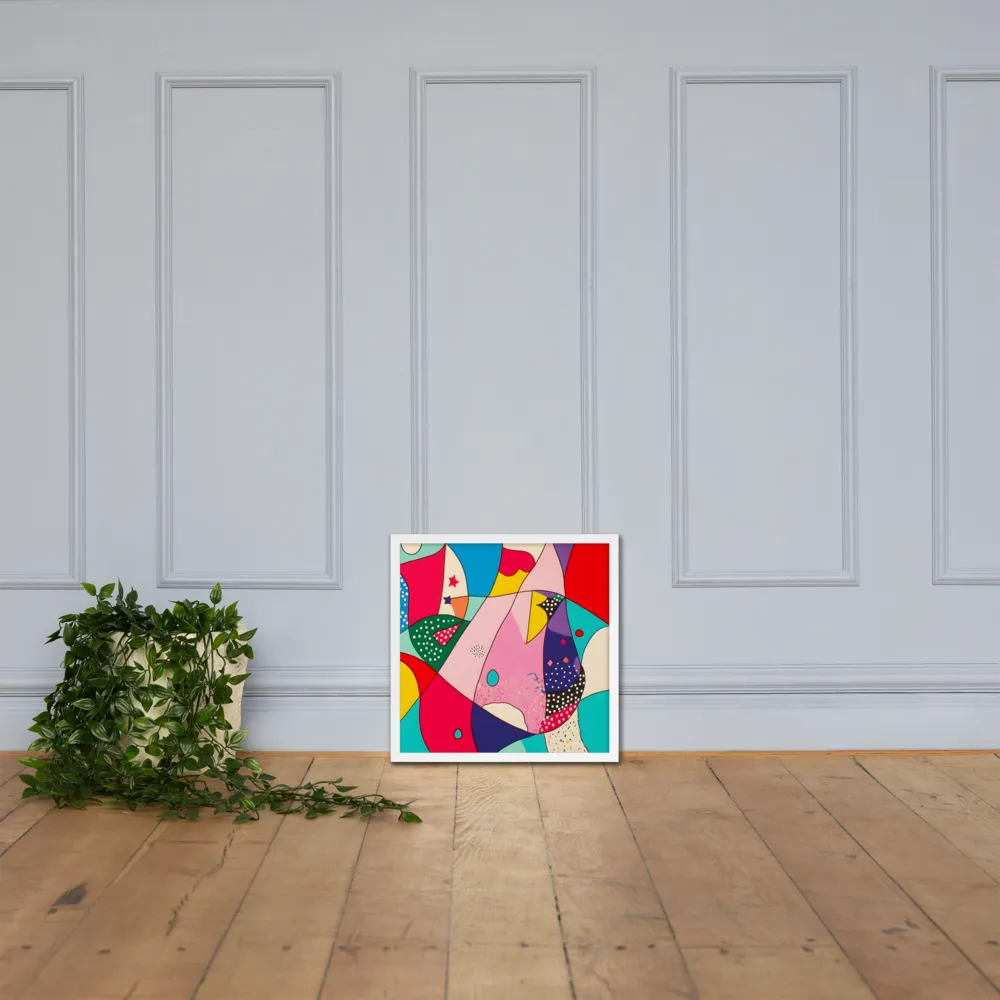 Playful Geometry in Color | Poster with White Frame | 18″×18″