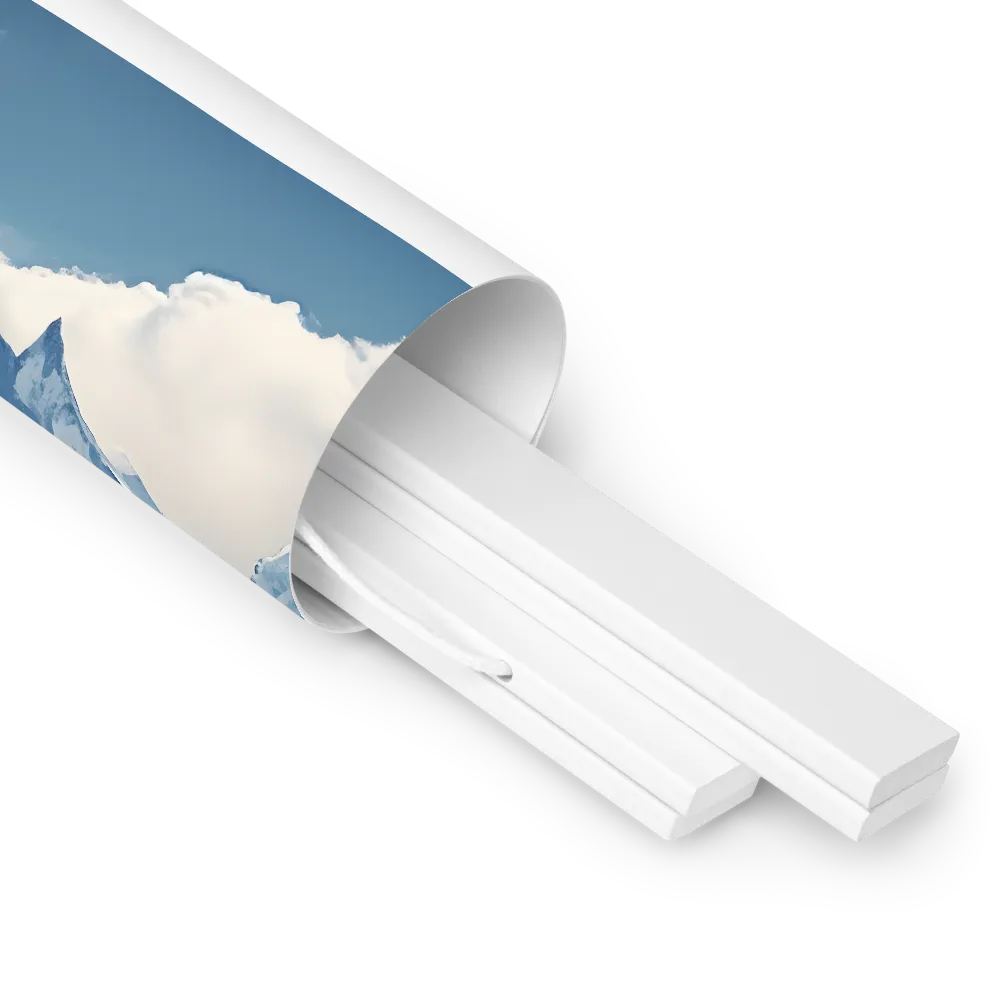 Majestic Serenity: A Landscape of Mountains and Rivers | Poster With White Wood Hanger | 18″×24″