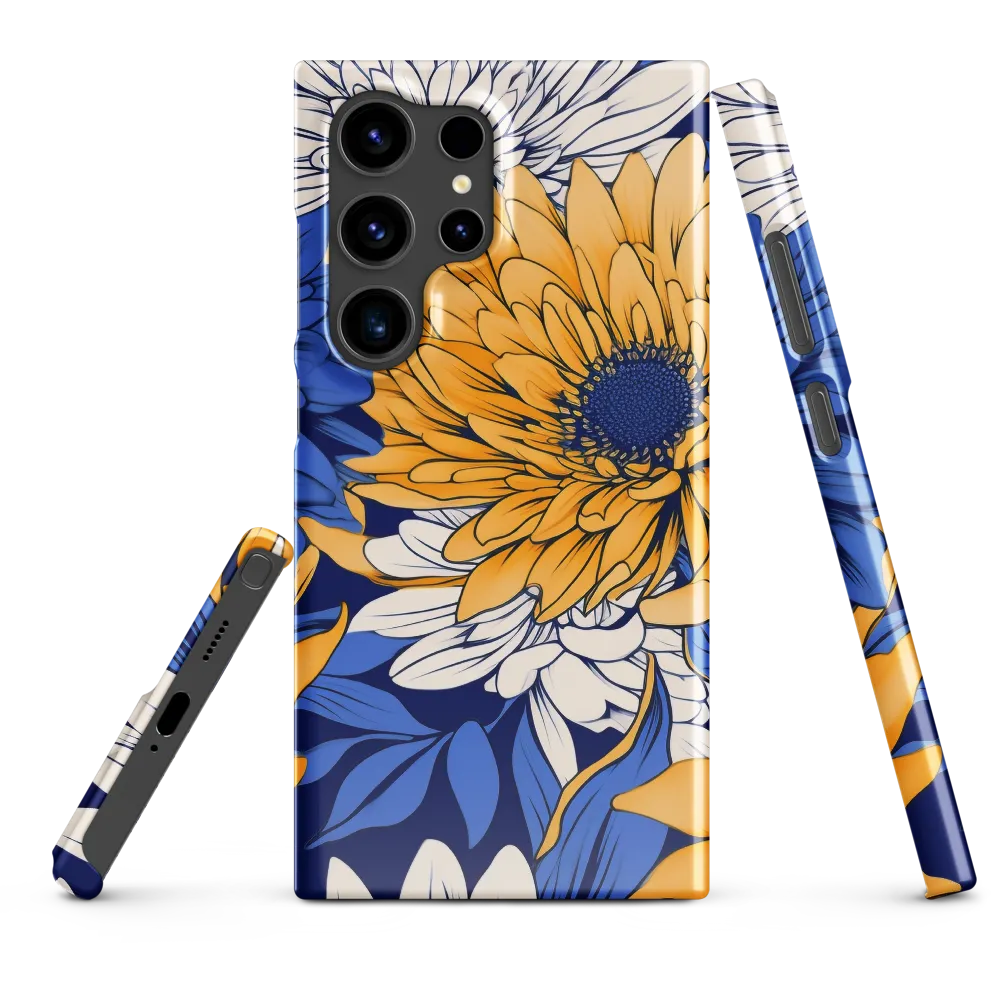 Floral Harmony in Blue and Yellow