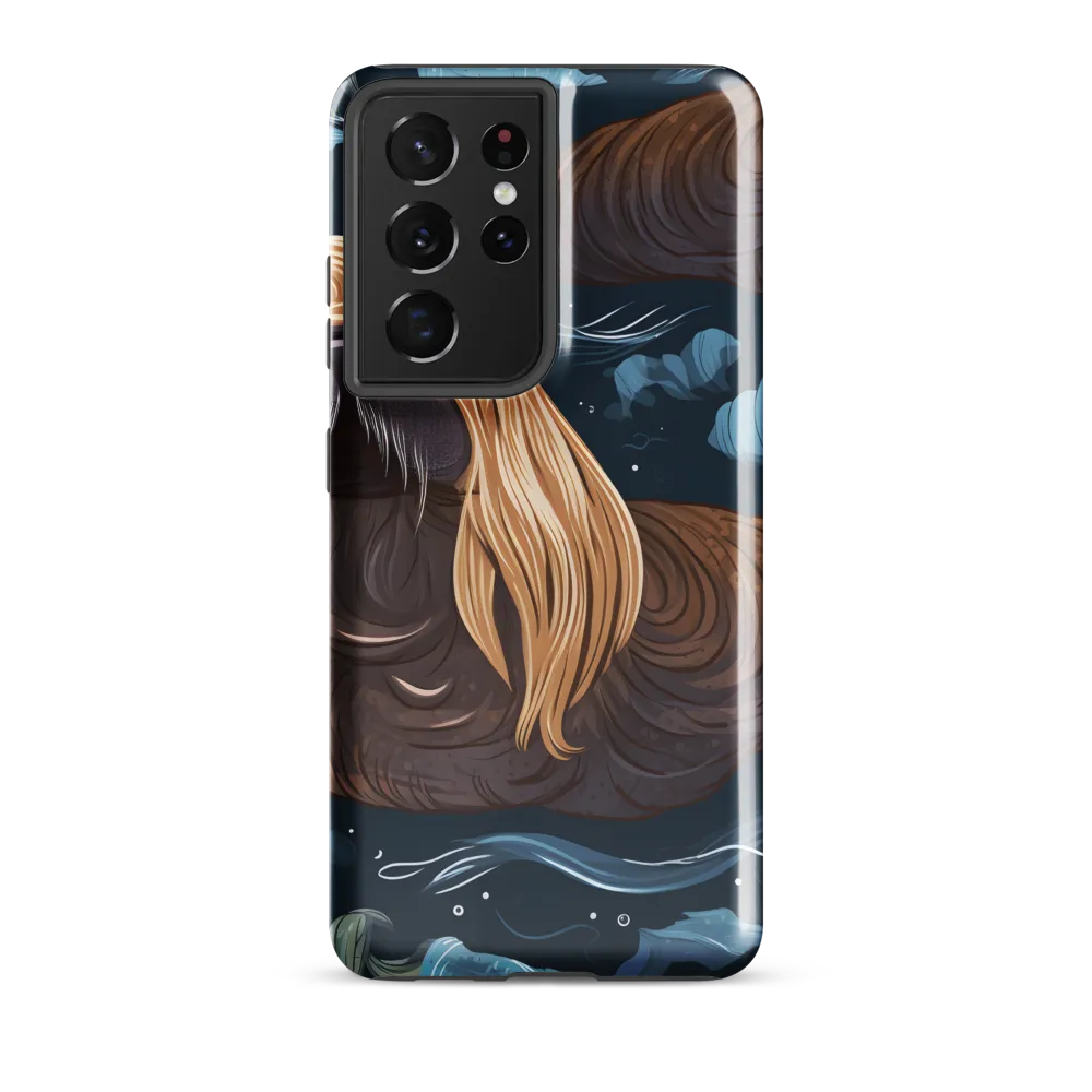 Whimsical Walruses in Deep Blue | Phone Case |  S21 Ultra | Tough Case | Glossy