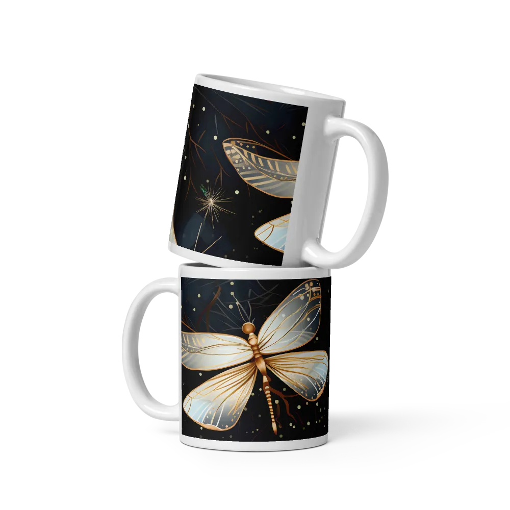 Ethereal Dance: Dragonflies in a Midnight Garden | Mugs | Multiple Sizes & Colors