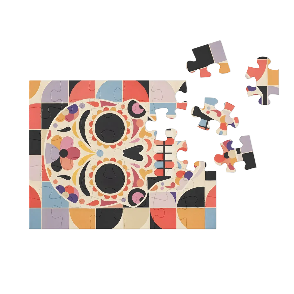 Sugar Skull Mosaic 
 Jigsaw Puzzle in Tin Box