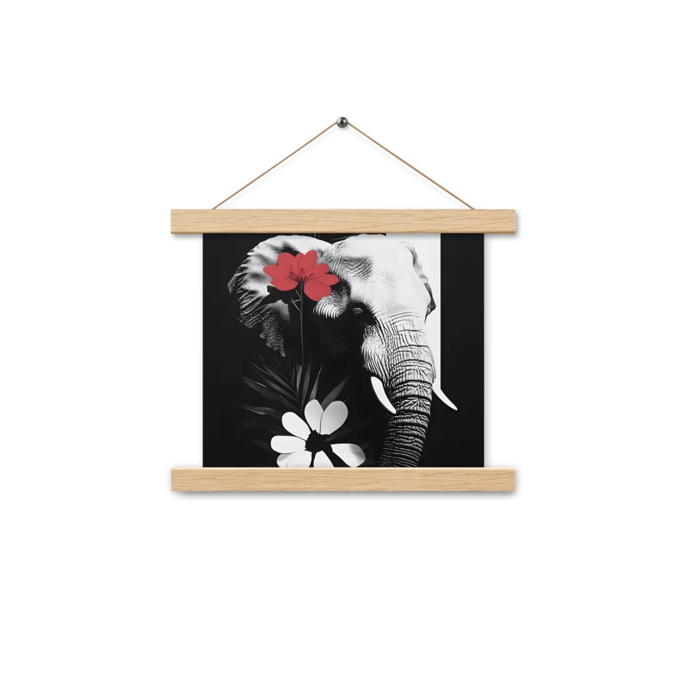 Elephant Harmony | Poster With Oak Wood Hanger | 10″×10″