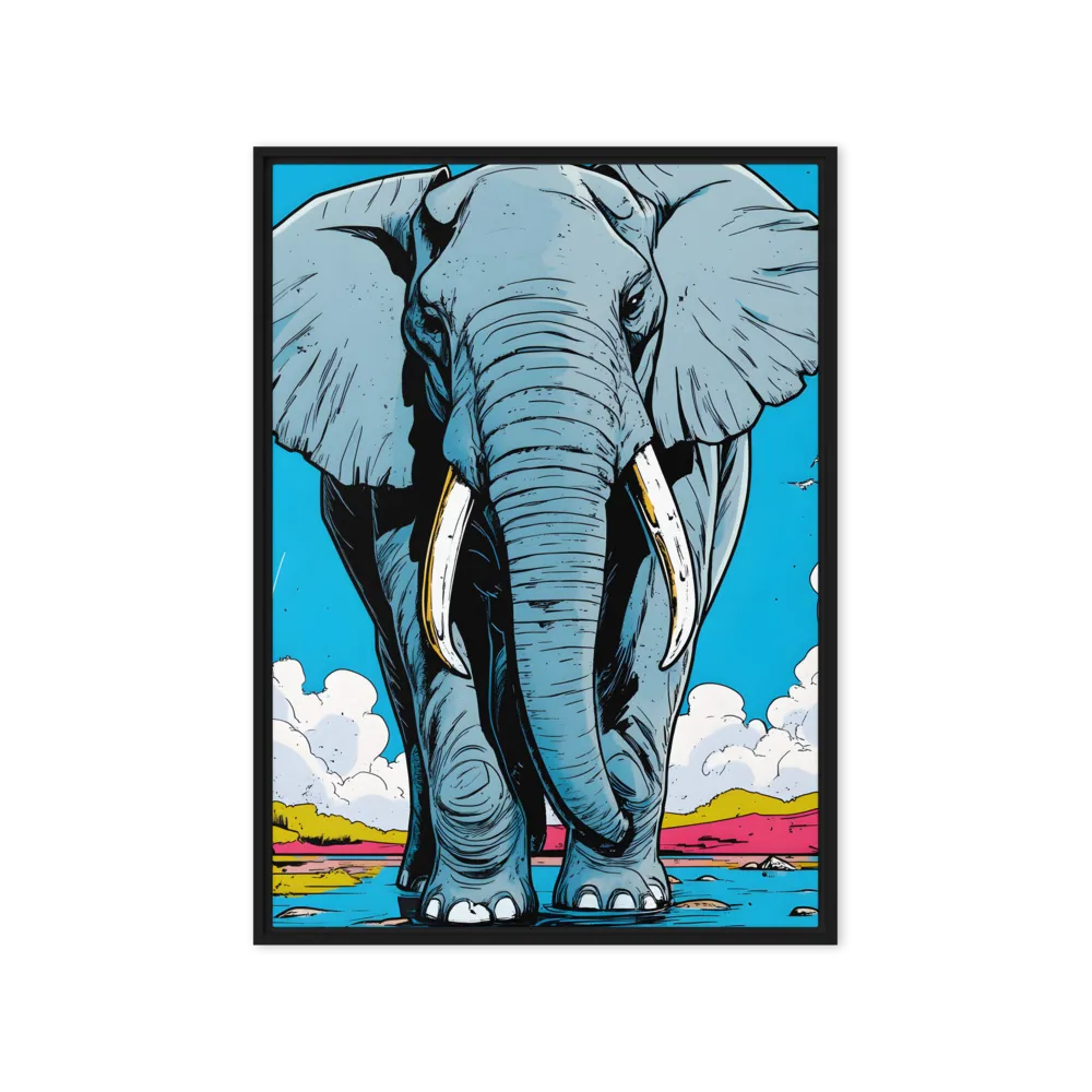 Majestic Presence: The Elephant | Canvas with Black Frame | 20″×28″