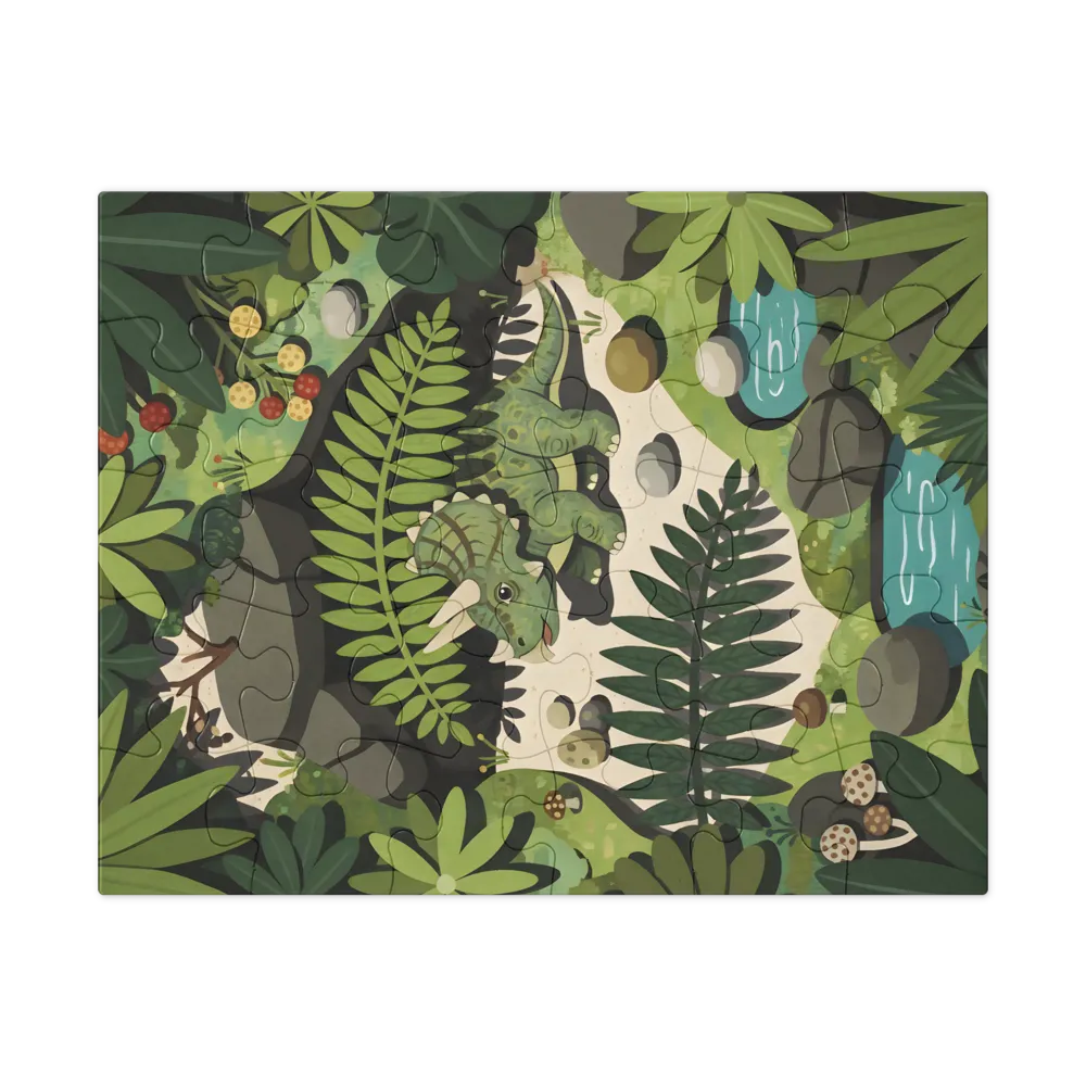 Jungle Triceratops 
 Jigsaw Puzzle in Tin Box