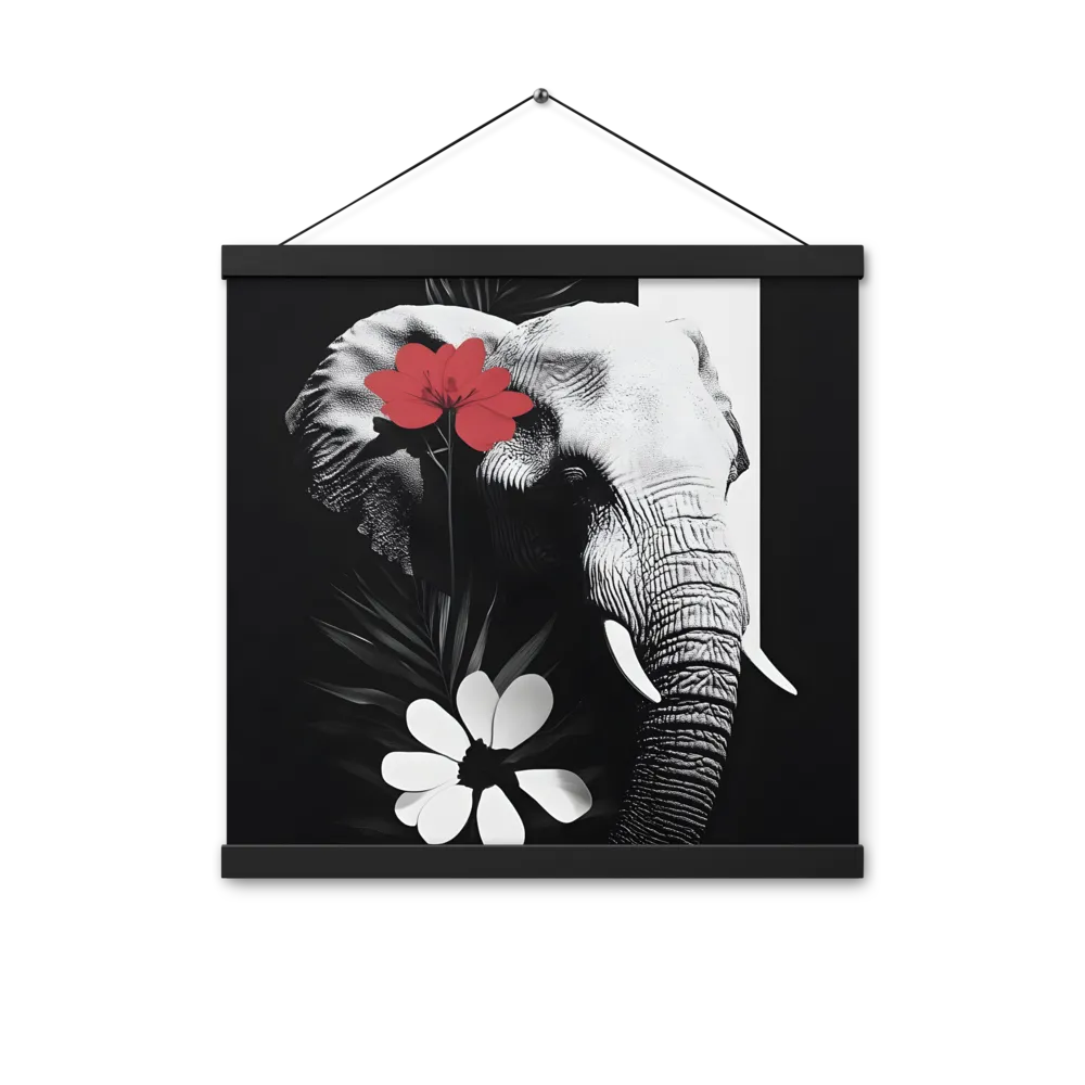 Elephant Harmony | Poster With Black Wood Hanger | 16″×16″