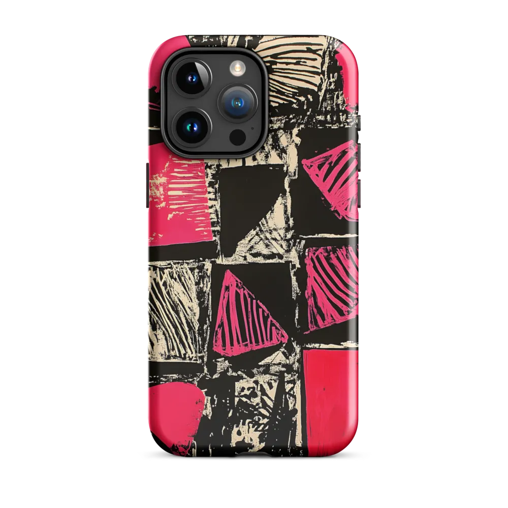 Geometric Symphony in Pink and Black