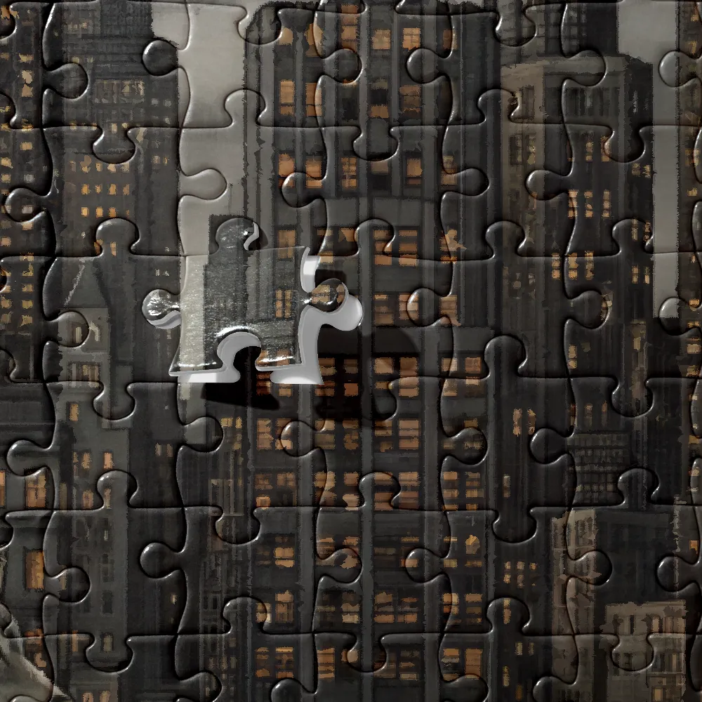 Rooftop Wolf 
 Jigsaw Puzzle