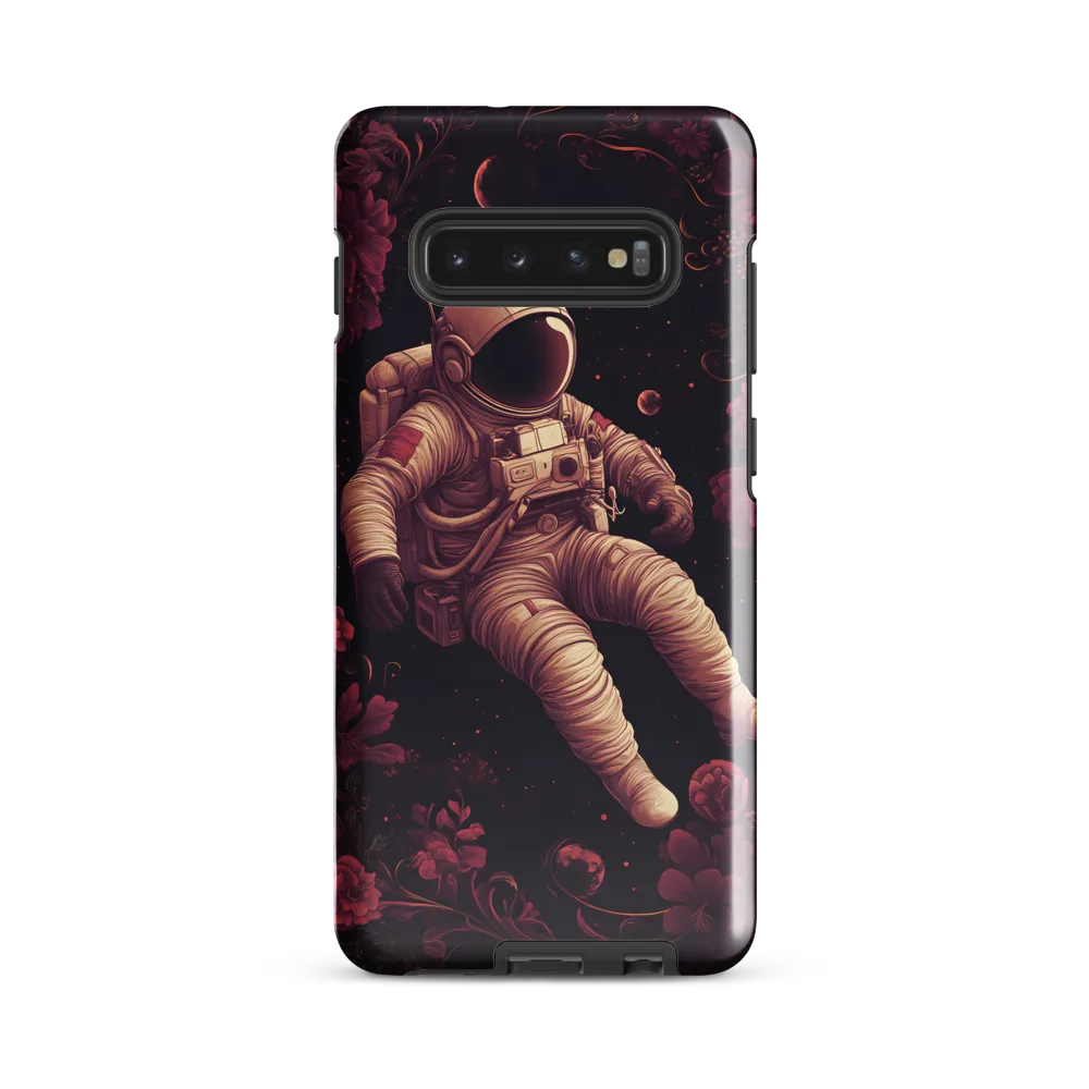 Cosmic Bloom: An Astronaut's Journey | Phone Case |  S10 Plus | Tough Case | Glossy