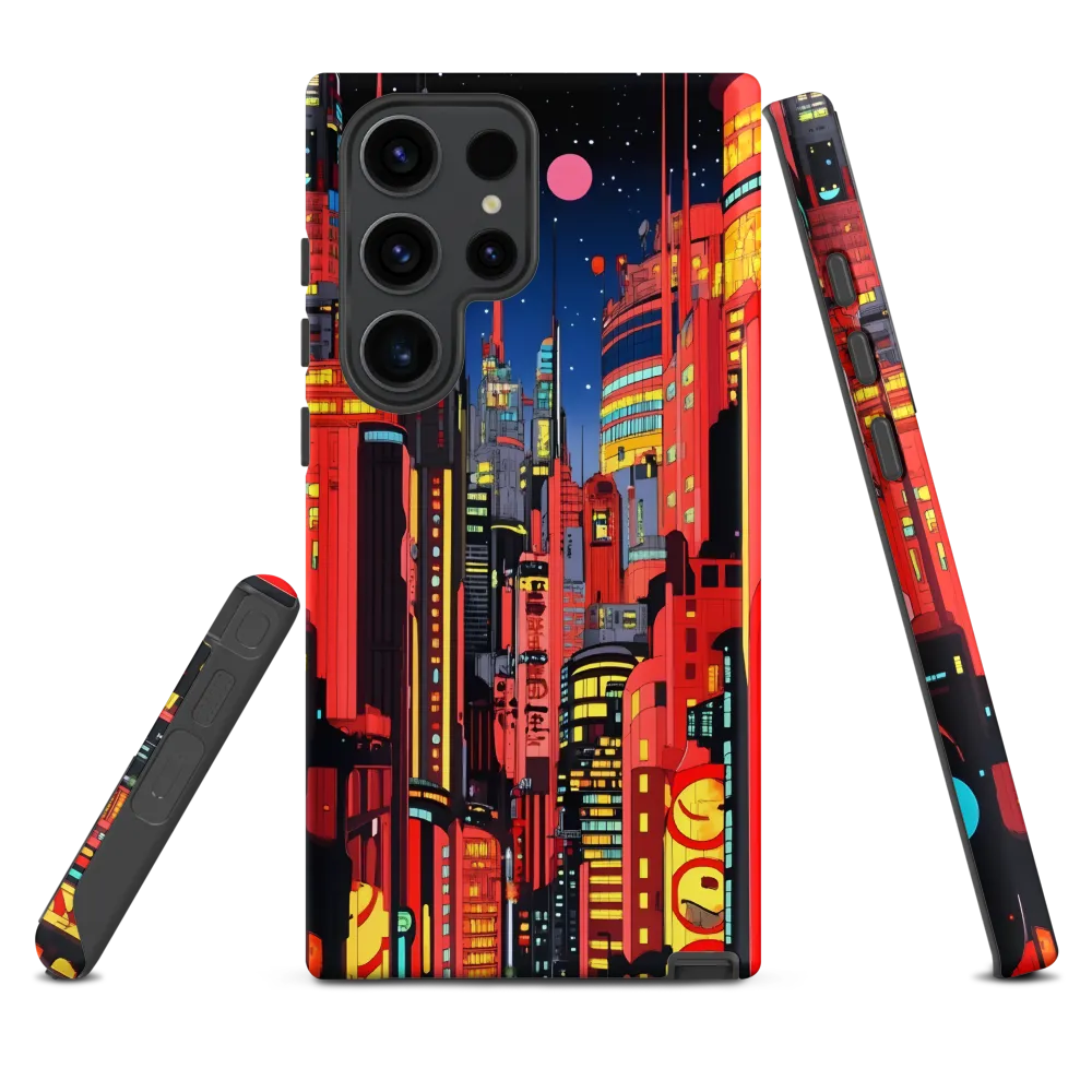 Neon Dreams: A Cyberpunk Cityscape | Phone Case |  S23 Ultra | Tough Case | Matte