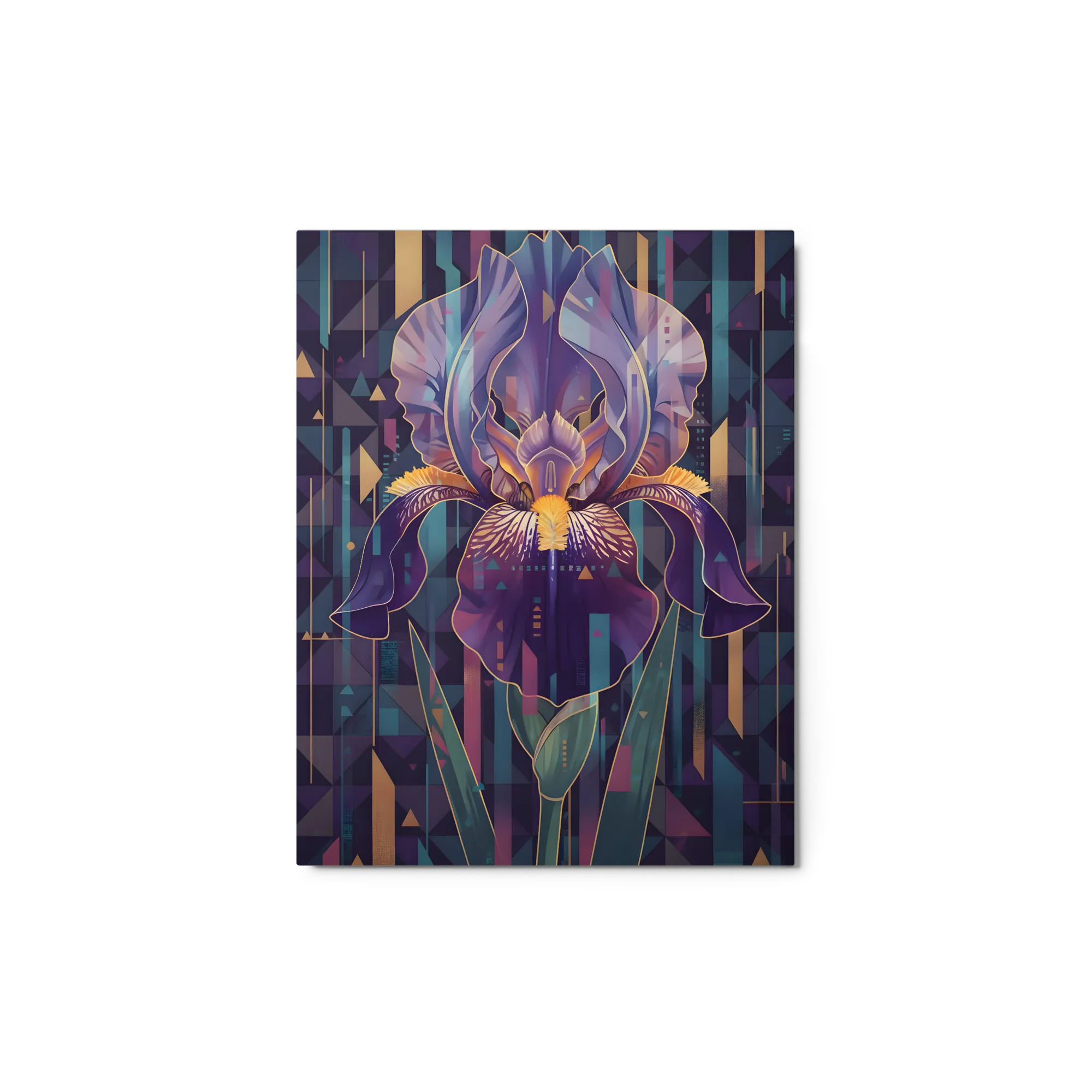 Geometric Iris Bloom 
 Metal Print | 11″x 14″