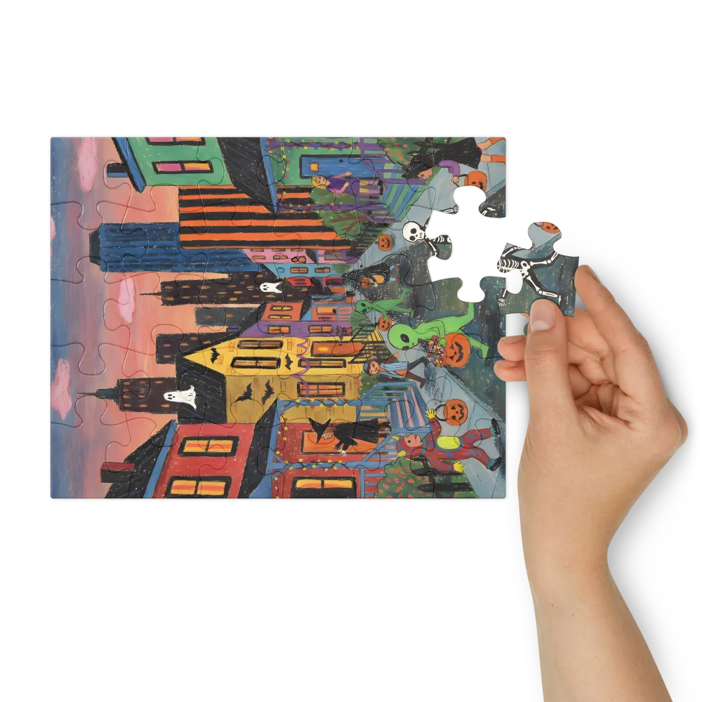 Moonlit Trick-or-Treat 
 Jigsaw Puzzle in Tin Box