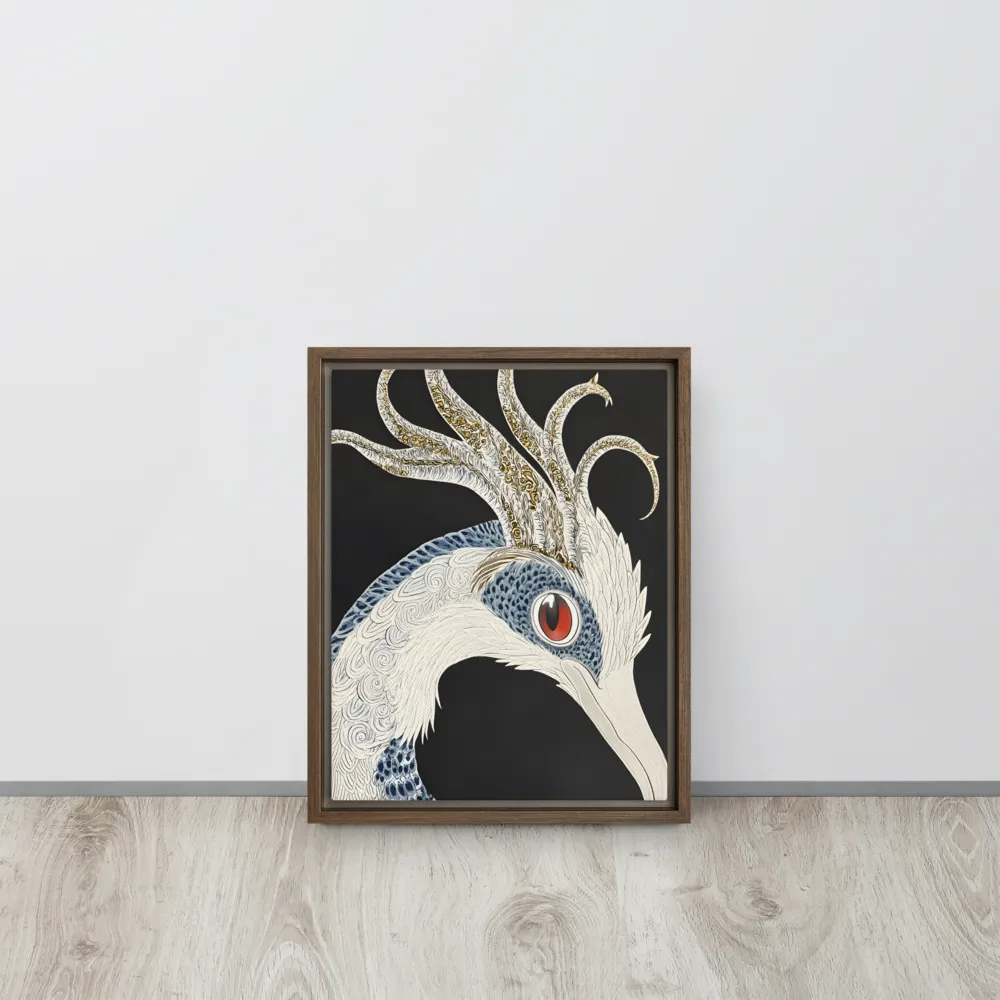 Elegance of the Majestic Peacock | Canvas with Brown Frame | 11″×14″