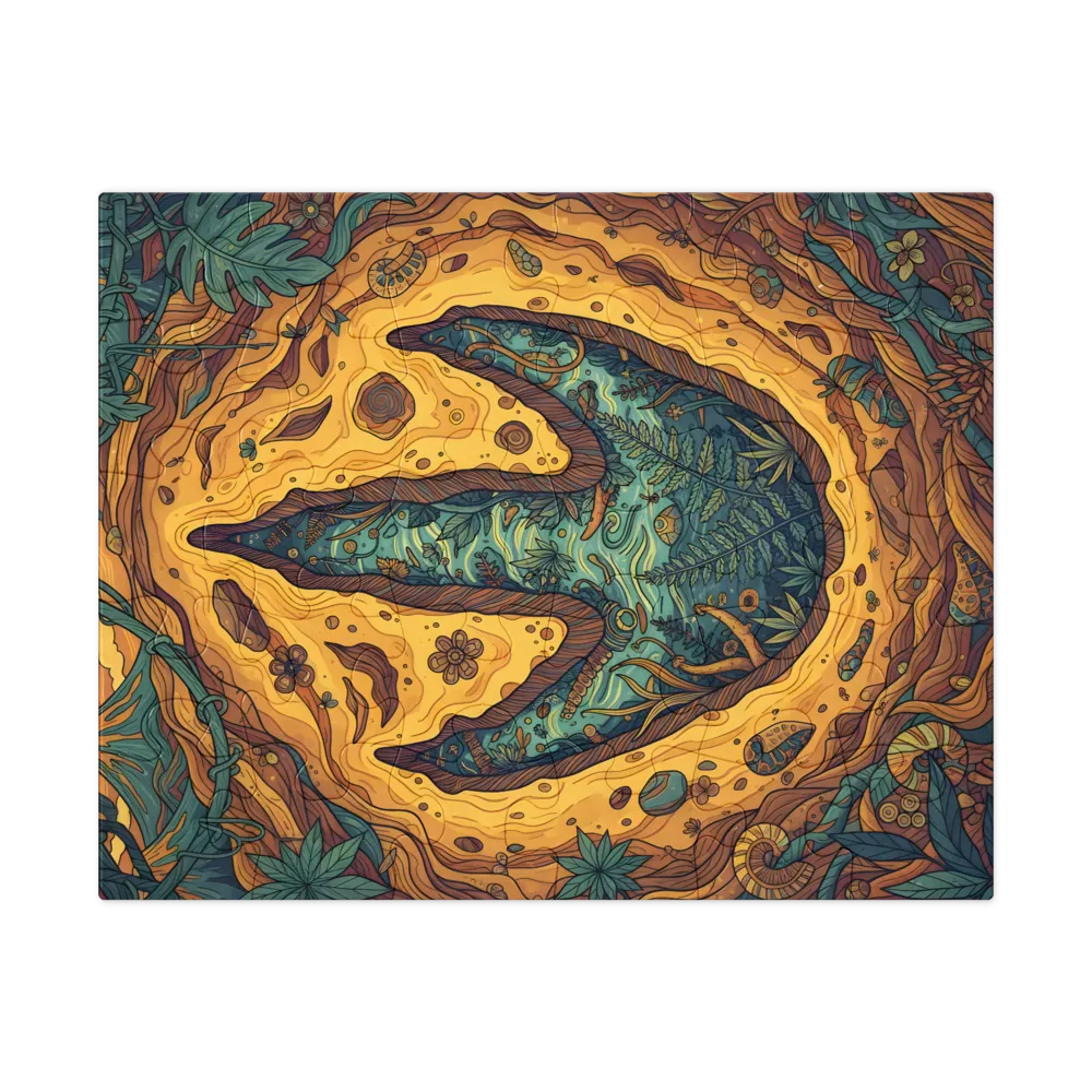 Verdant Footprint 
 Jigsaw Puzzle in Tin Box