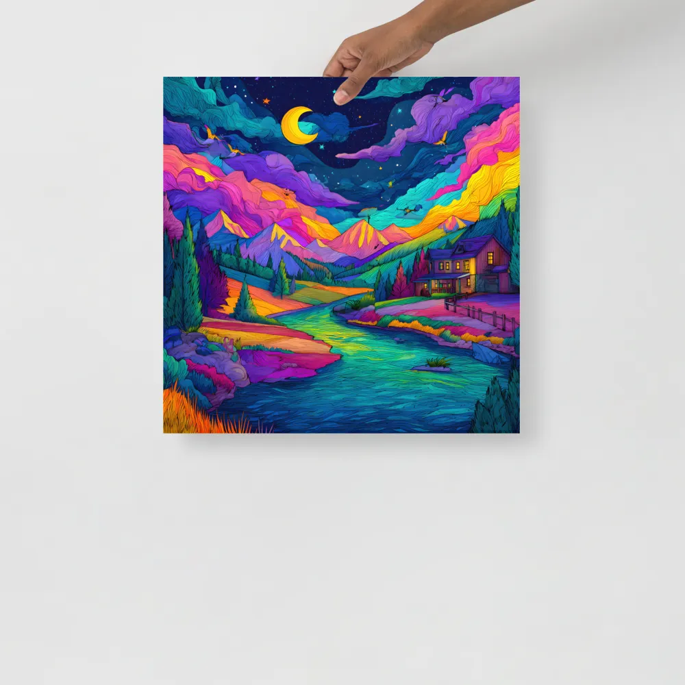 Prismatic River Retreat 
 Poster | 18″x 18″