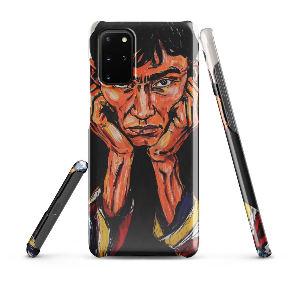 Contemplative Intensity: An Expressionist Portrait | Phone Case |  S20 Plus | Snap Case | Glossy