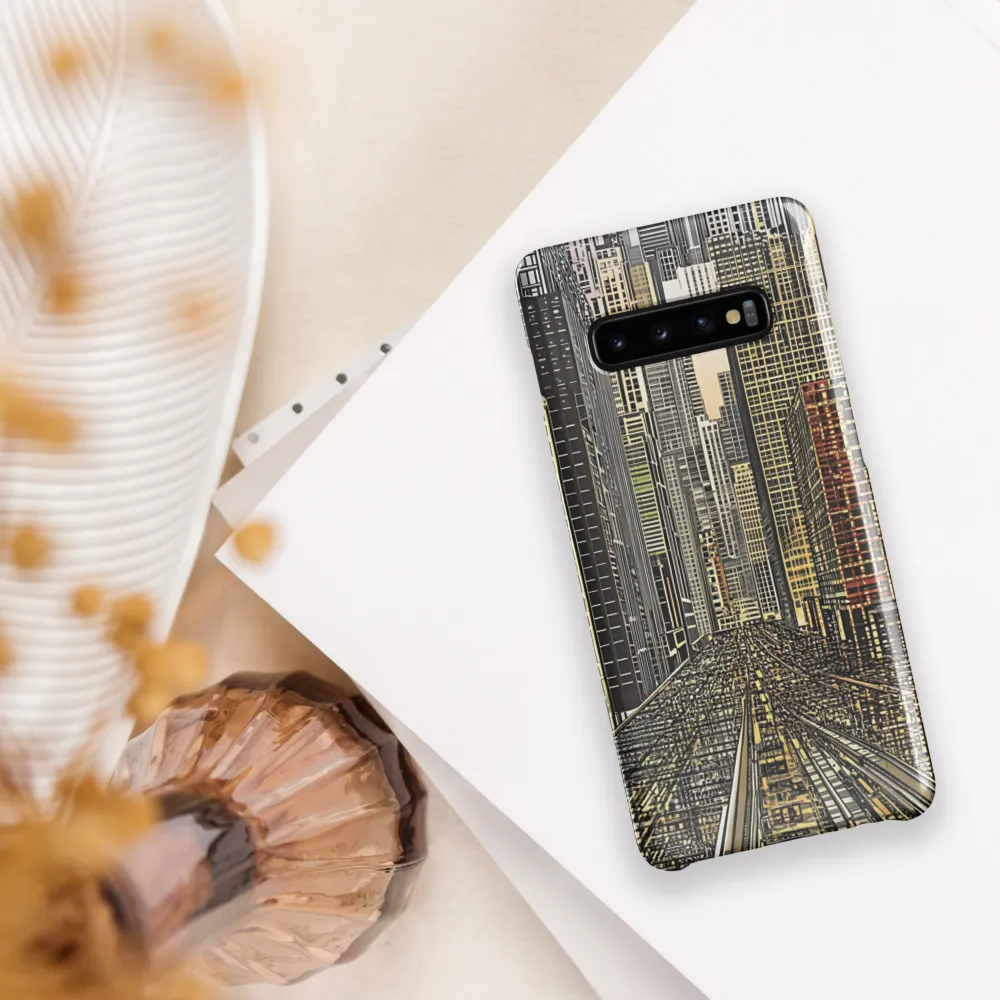 Urban Symphony: The Golden Grid | Phone Case |  S10 Plus | Snap Case | Glossy