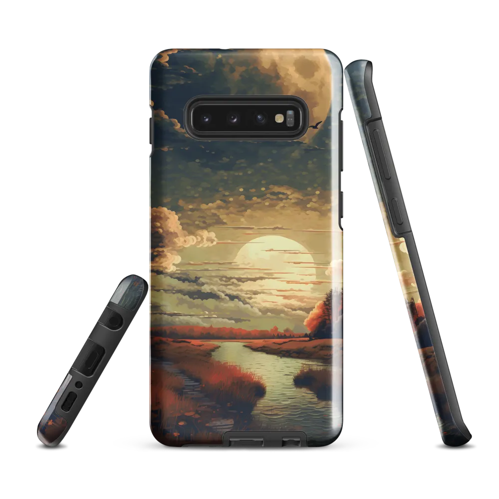 Whispers of Dusk: A Tranquil River Landscape | Phone Case |  S10 Plus | Tough Case | Glossy