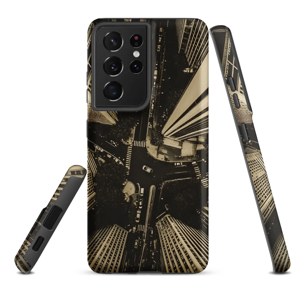 Urban Symphony: Aerial Perspective of City Life | Phone Case |  S21 Ultra | Tough Case | Matte