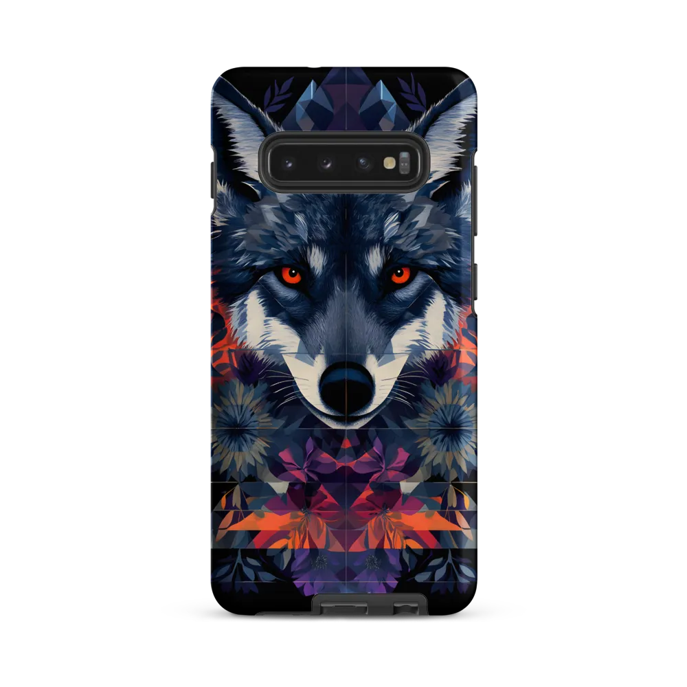 Mystical Wolf Amidst Floral Geometry