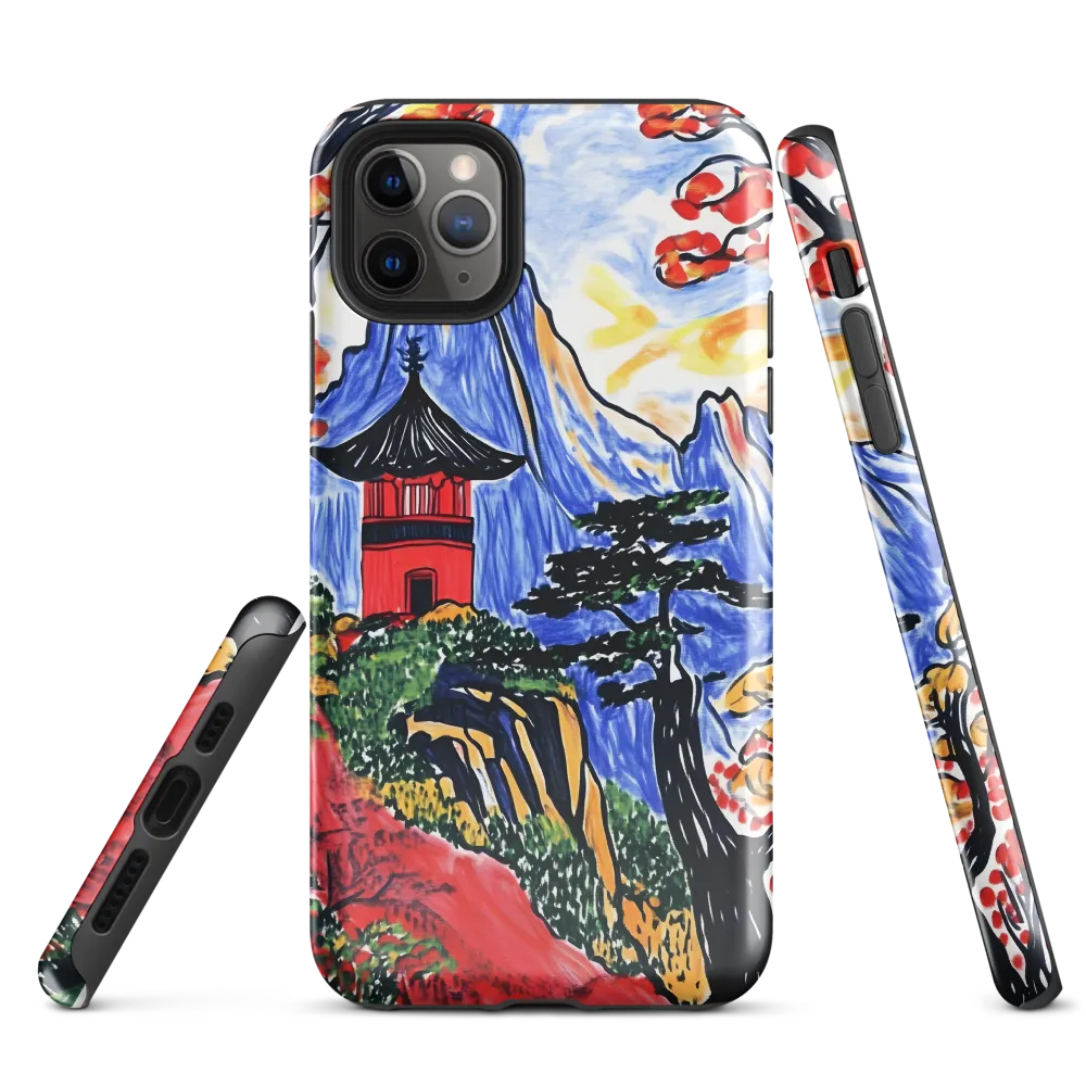 Tranquil Pagoda Among Autumn Peaks | Phone Case |  11 Pro Max | Tough Case | Glossy