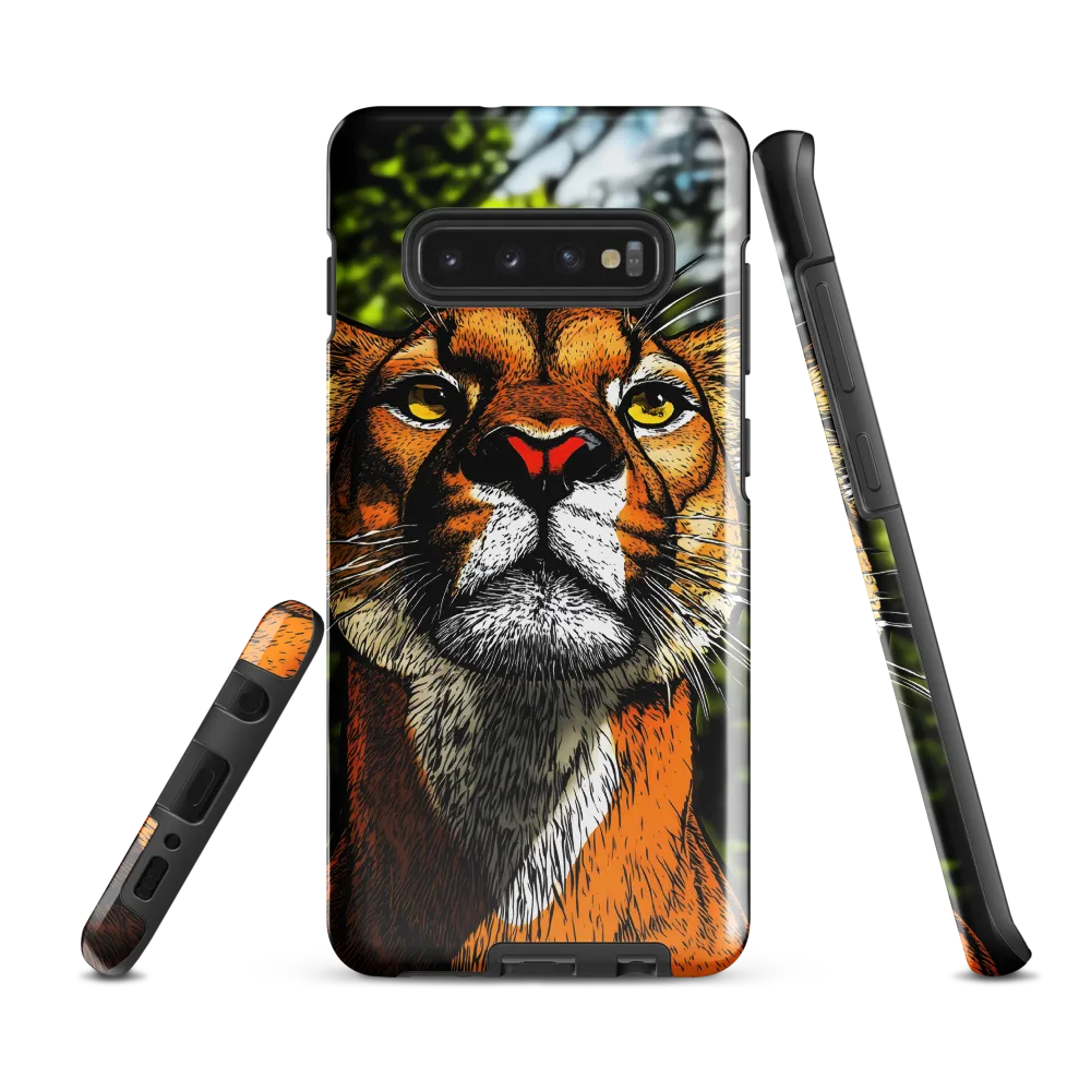 Regal Gaze: The Lioness in Focus | Phone Case |  S10 Plus | Tough Case | Glossy