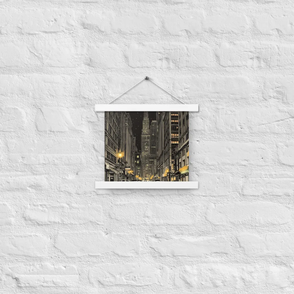 Whispers of the Night City | Poster With White Wood Hanger | 10″×10″