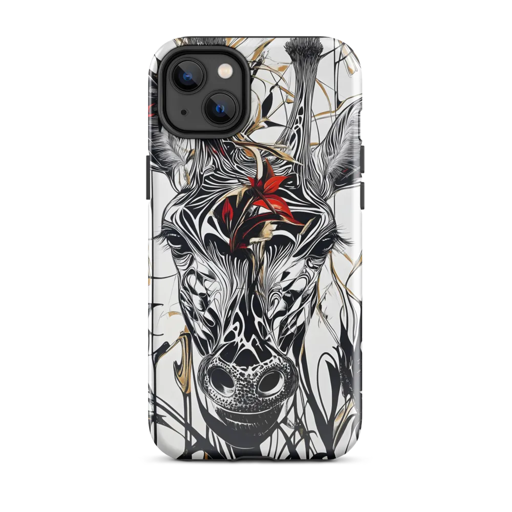 Floral Elegance: The Giraffe's Portrait